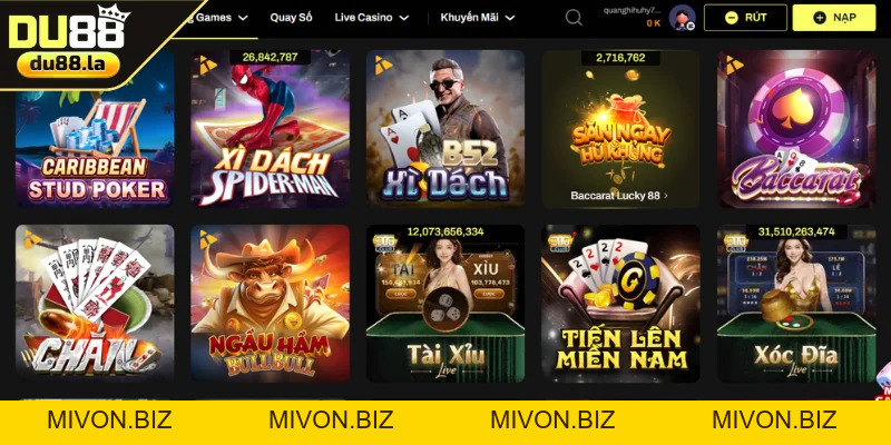 Game Bài Chuyên Nghiệp DU88 - Sân Chơi Cá Cược Đẳng Cấp - mivon