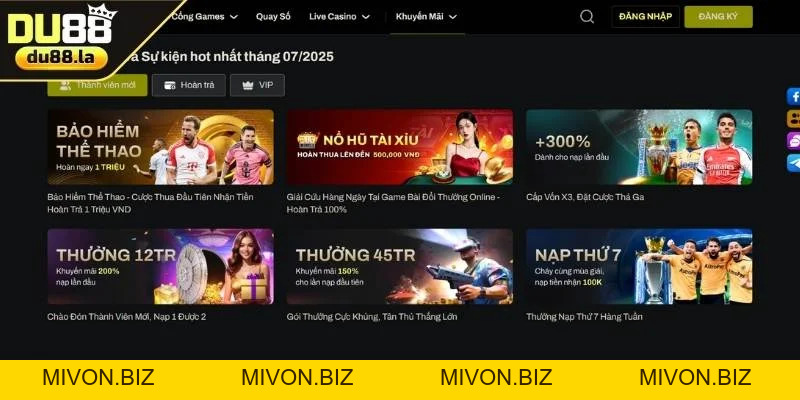 Thể Thao DU88 - Trải Nghiệm Cá Cược Thể Thao Chuyên Nghiệp - mivon