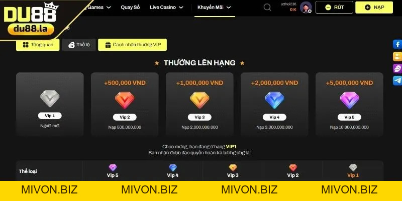 Nạp Tiền DU88 - Giao Dịch Nhanh Gọn, Ưu Đãi Cực Lớn - mivon