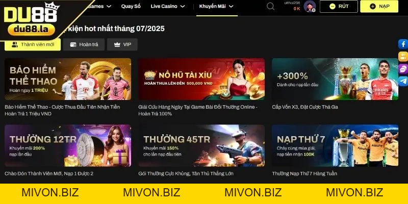 Tải App DU88 - Cược Liền Tay, Nhận Thưởng Cực Dễ - mivon
