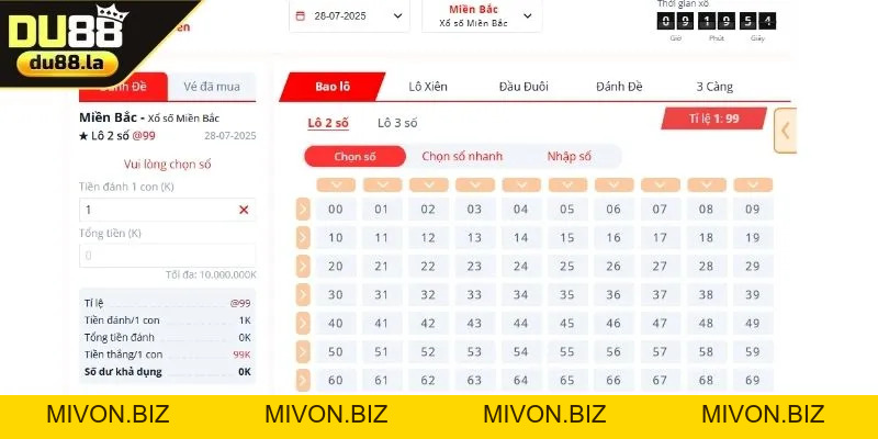 Xổ Số Miền Bắc - Nhận Lộc Vàng, Chơi Ngay Tại DU88 - mivon