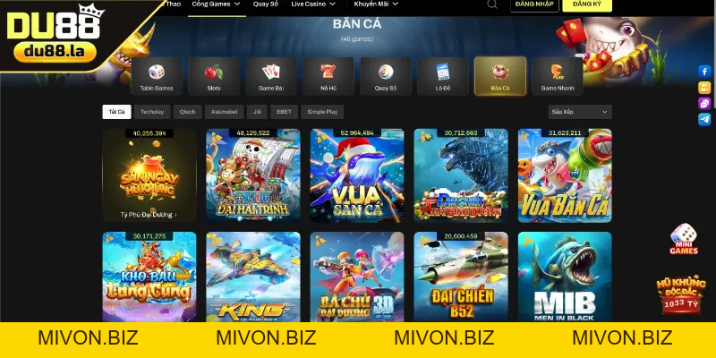 Bắn cá DU88 Online: Khám Phá Thế Giới Đại Dương Sâu Thẳm  - mivon